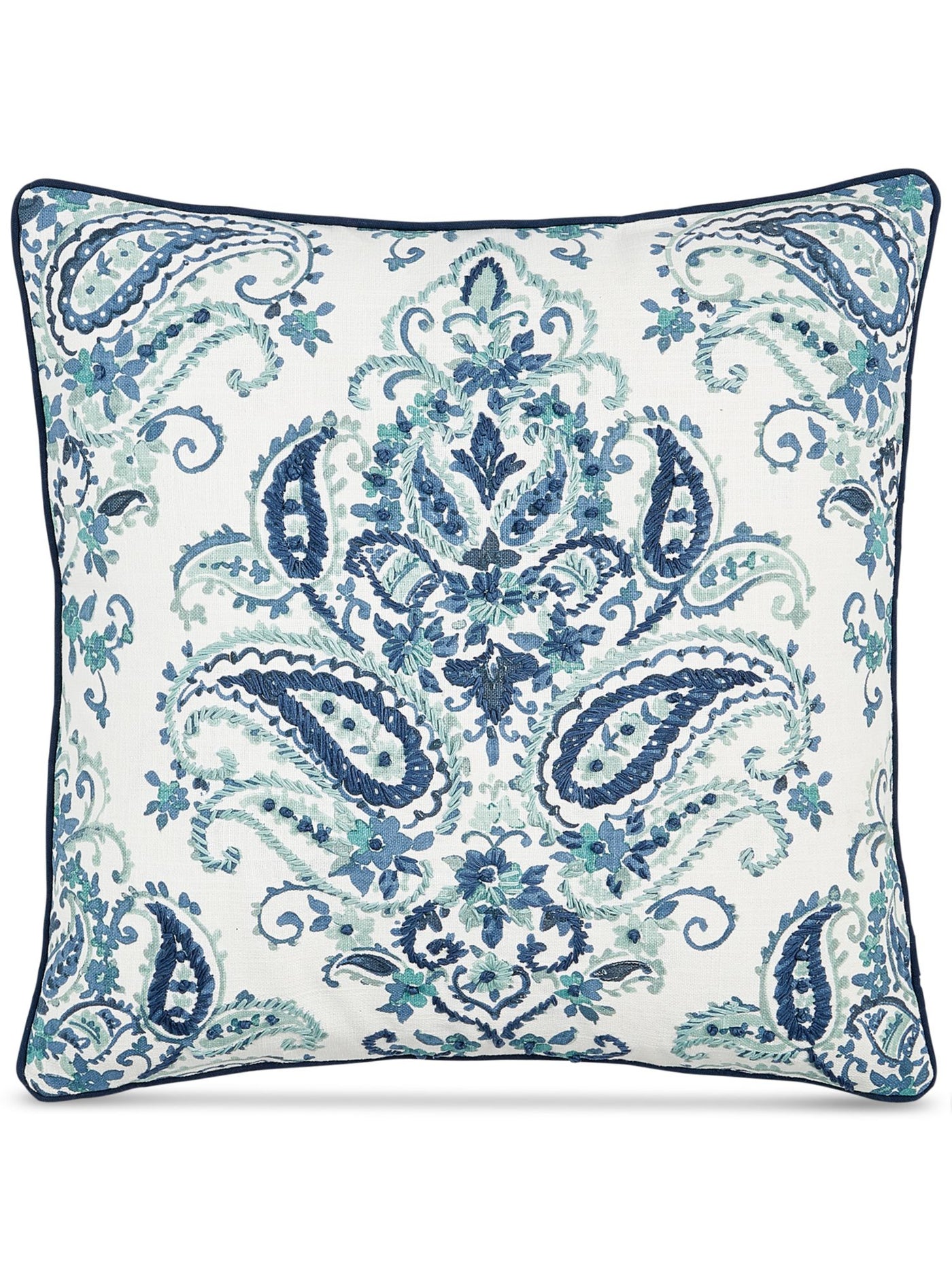 LACOURTE Leonia White Patterned 20 x 20 in Decorative Pillow