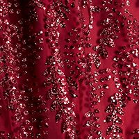 BLONDIE NITES Womens Red Sequined Sleeveless V Neck Full-Length Formal Fit + Flare Dress