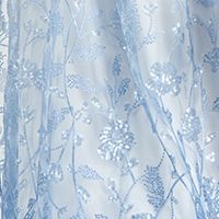TRIXXI Womens Light Blue Beaded Sequined Ombre Spaghetti Strap V Neck Full-Length Formal Fit + Flare Dress