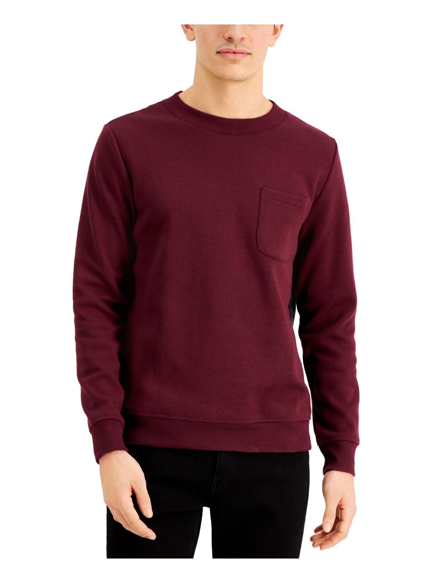 INC Mens Burgundy Crew Neck Classic Fit Sweatshirt XL