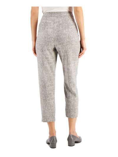 ALFANI Womens Gray Zippered Clasp Buttoned Printed Cropped Pants 18