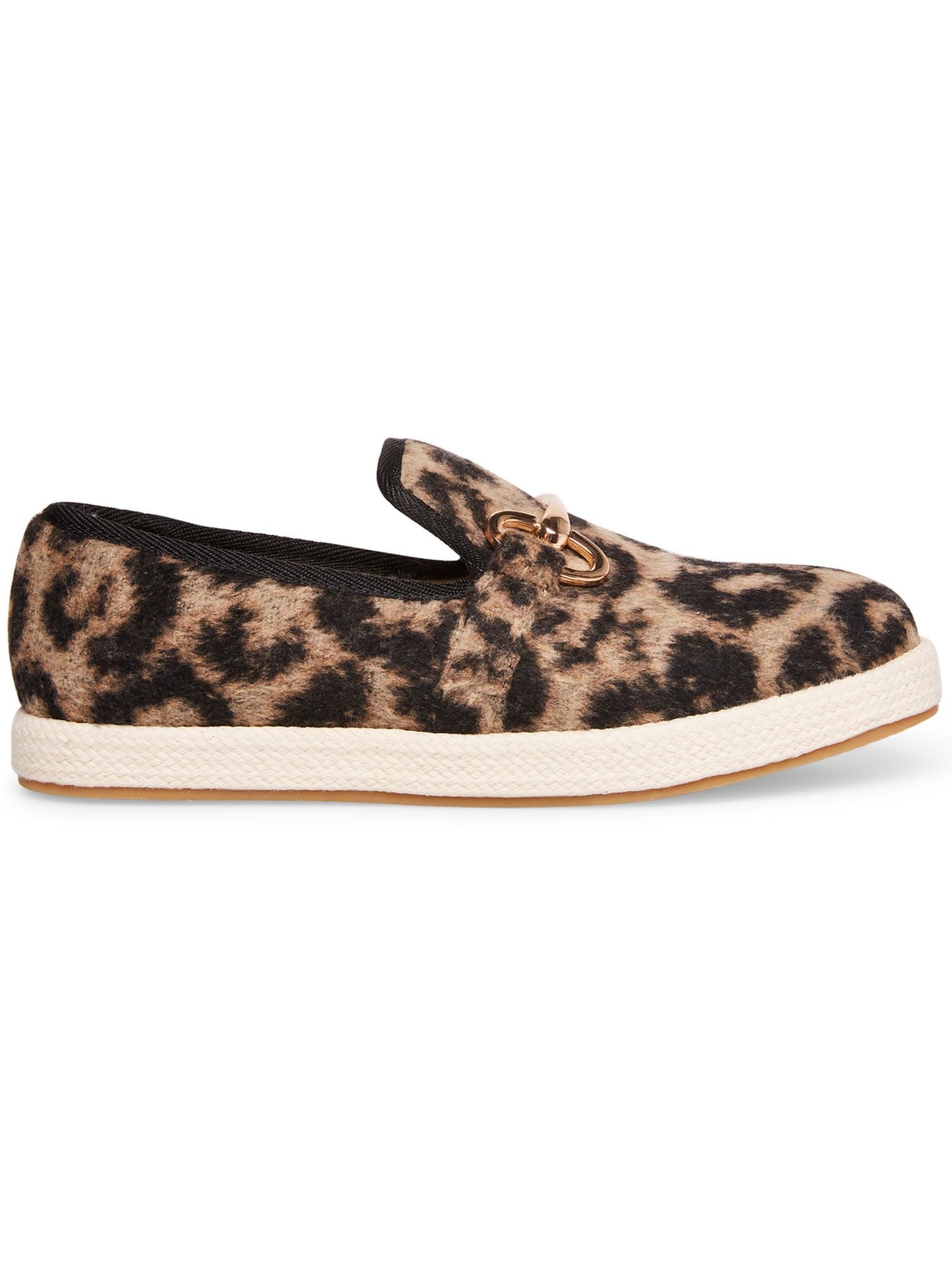 STEVE MADDEN Womens Brown Leopard Print Bit Buckle Hardware Cushioned Paxtyn Round Toe Slip On Loafers 7 M