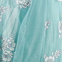 TEEZE ME Womens Glitter Zippered Floral Spaghetti Strap V Neck Maxi Prom Dress