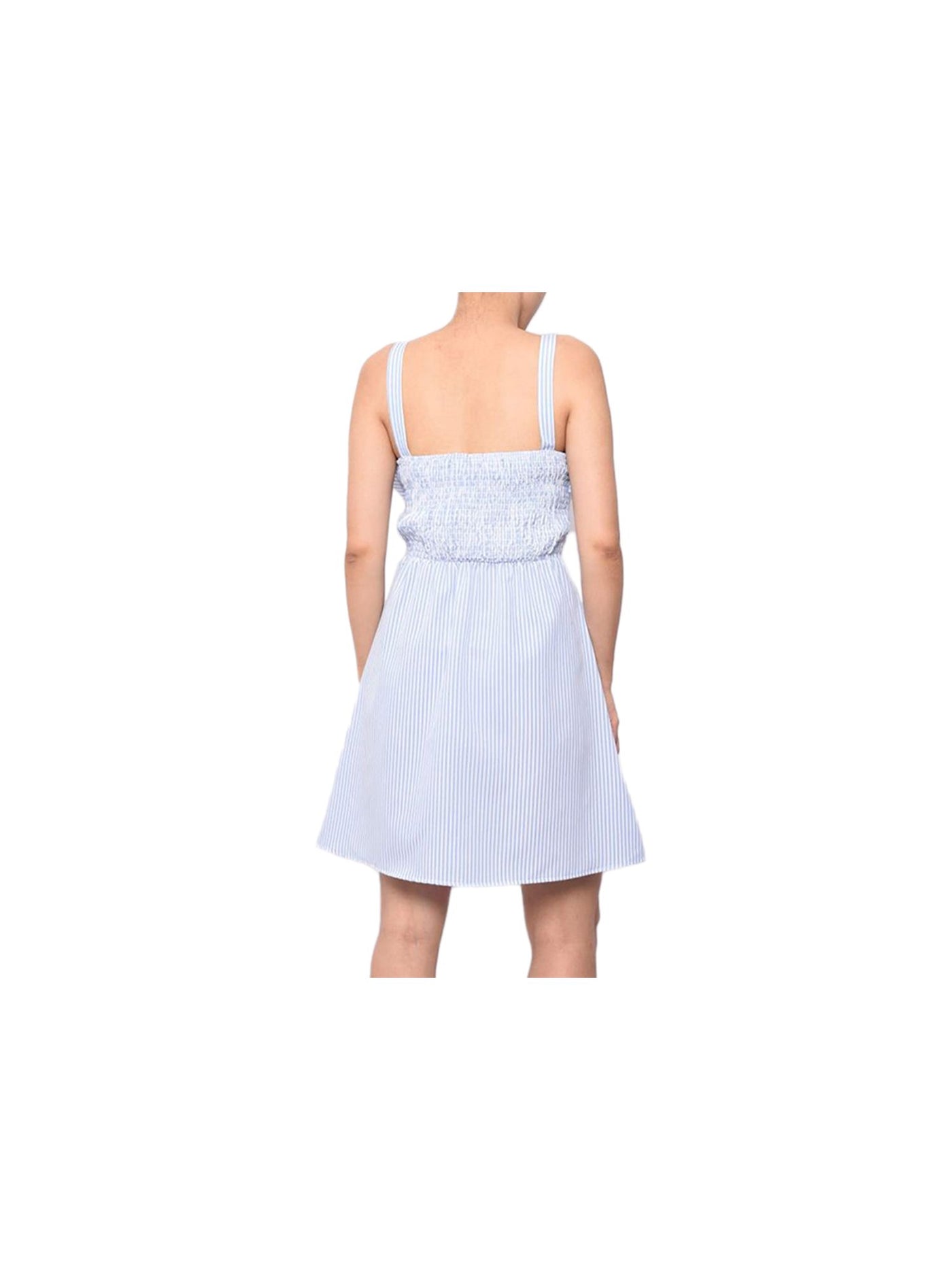 PLANET GOLD Womens Purple Ruffled Check Sleeveless Sweetheart Neckline Mini A-Line Dress M