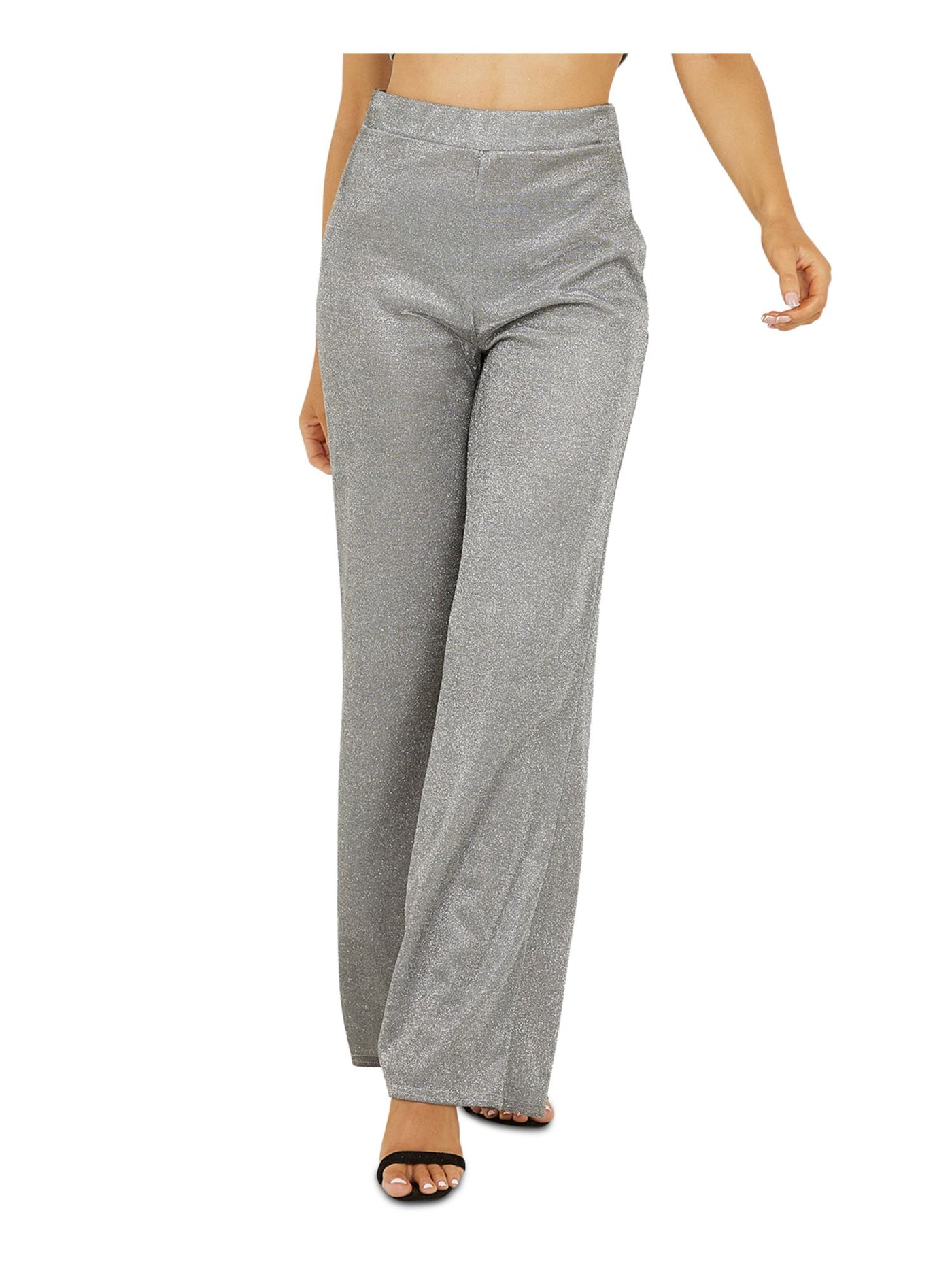 QUIZ Womens Silver Evening High Waist Pants 2