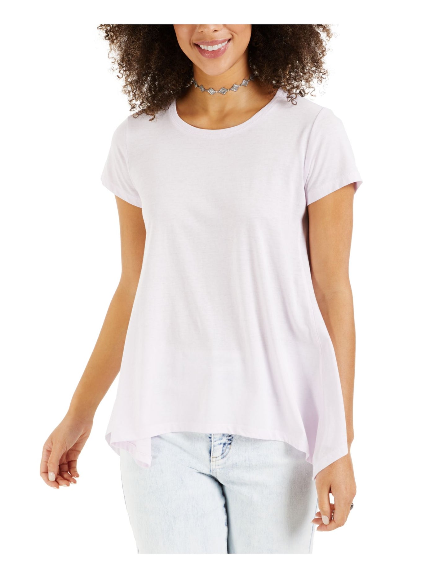 STYLE & COMPANY Womens Purple Short Sleeve Scoop Neck T-Shirt M