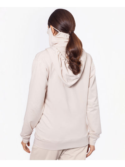 BAM BY BETSY & ADAM Womens Stretch Zippered Pocketed With Removable Mask Long Sleeve Hoodie Top