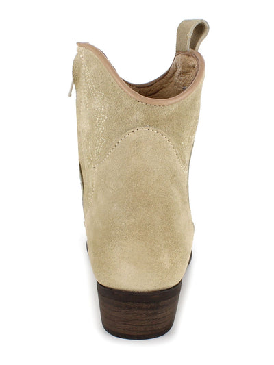 ARTOLOGY Womens Beige Western Style Padded Mireya Round Toe Block Heel Zip-Up Booties 7 M