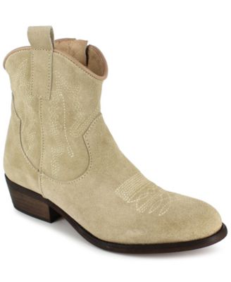 ARTOLOGY Womens Beige Western Style Padded Mireya Round Toe Block Heel Zip-Up Booties M