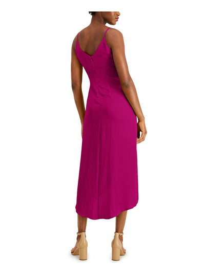 BAR III Womens Spaghetti Strap V Neck Midi Party Hi-Lo Dress