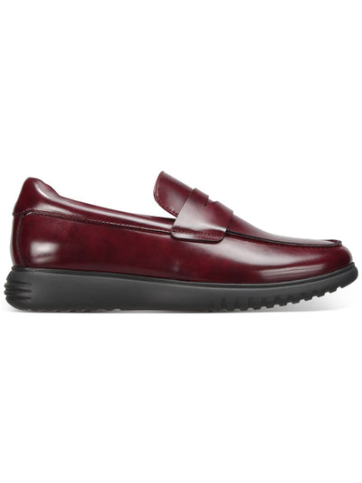 ALFANI Mens Maroon Penny Keeper Cushioned Dalton Round Toe Wedge Slip On Dress Loafers Shoes 10 M