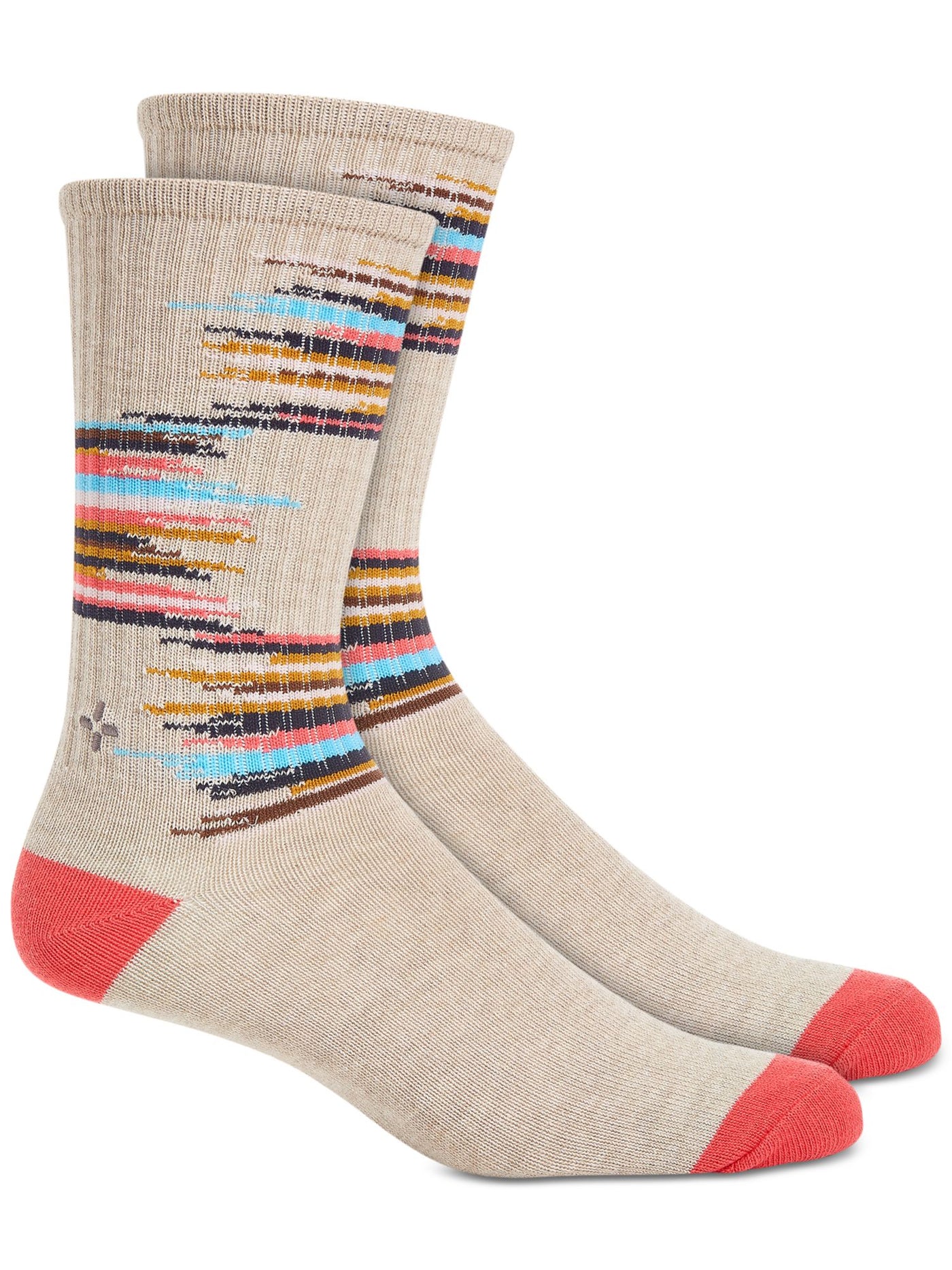 SUN STONE Mens Beige Casual Crew Socks 7-12