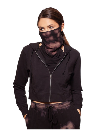 BAM BY BETSY & ADAM Womens Black Zippered Removable Dickie Mask Drawstring Hooded Jacket M