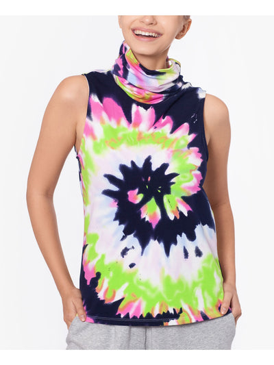 BAM BY BETSY & ADAM Womens White Tie Dye Sleeveless Tank Top L