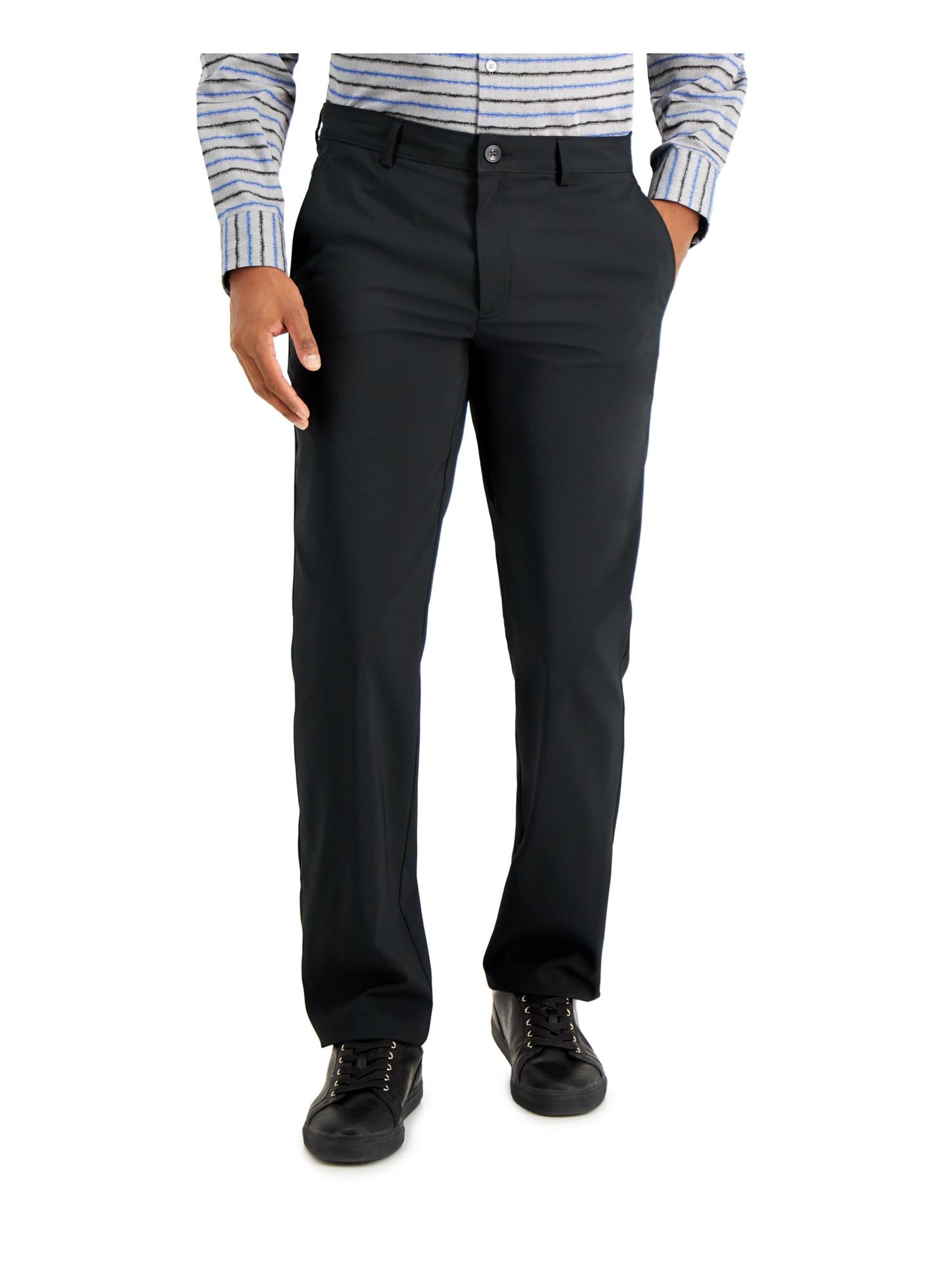 ALFANI Mens Black Classic Fit Moisture Wicking Pants 32W/ 32L