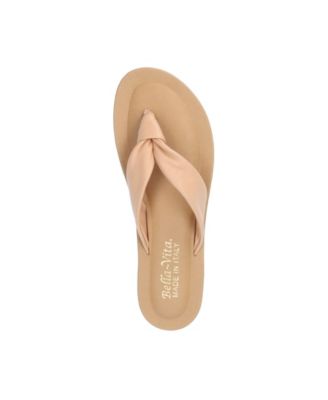 BELLA VITA Womens Natural Beige Knot Cov-italy Round Toe Slip On Thong Sandals Shoes WW