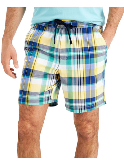 CLUBROOM Mens White Drawstring, Plaid Classic Fit Shorts XXL