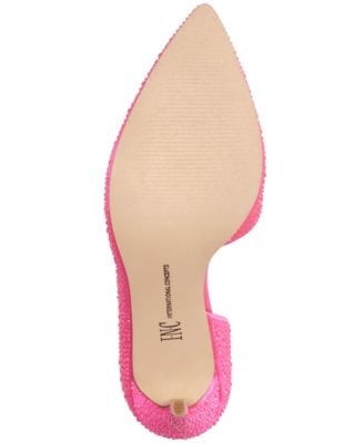 INC Womens Pink D Orsay Embellished Padded Kenjay Pointed Toe Stiletto Slip On Pumps Shoes M