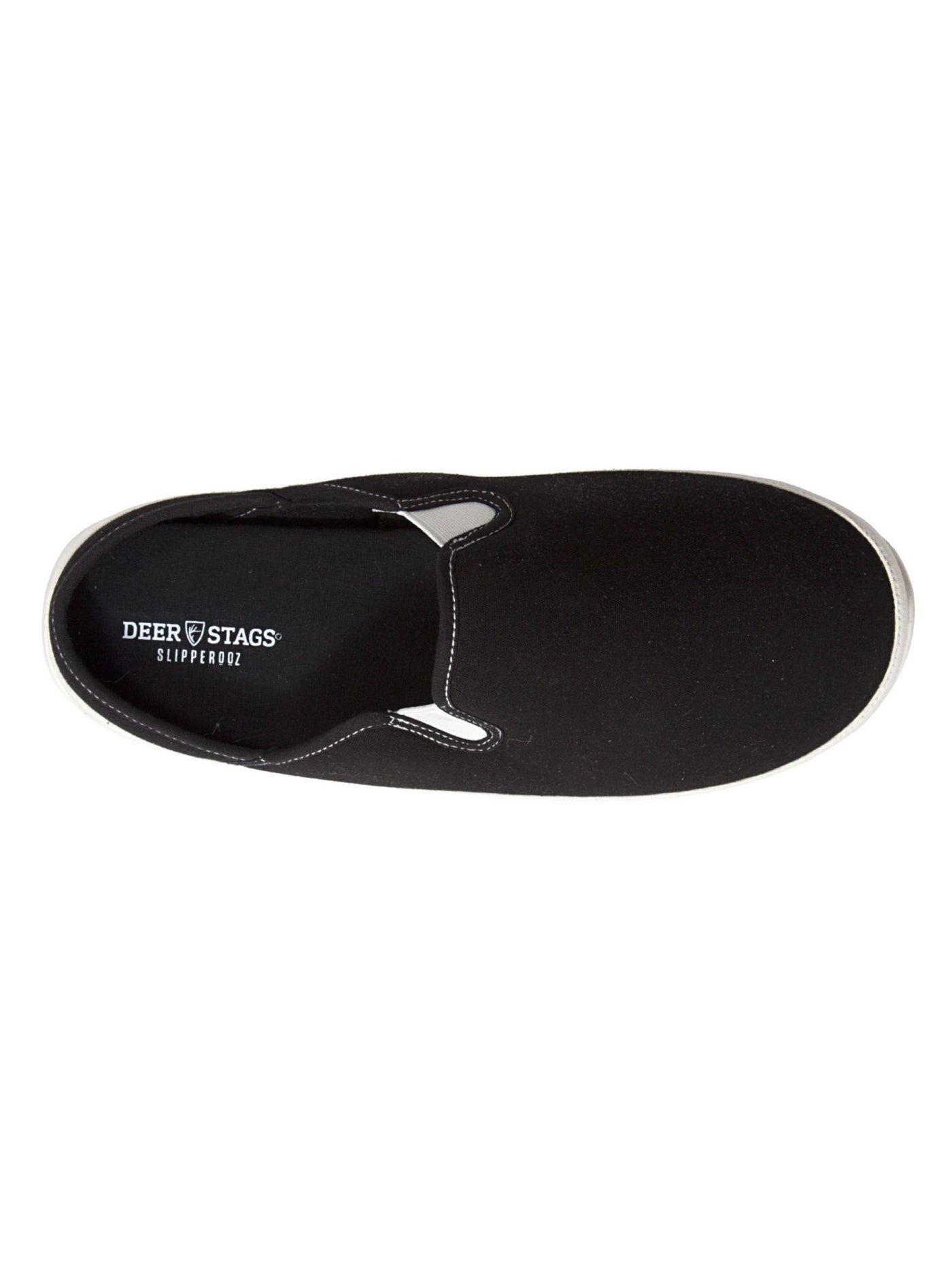 DEER STAGS Mens Black Color Block Removable Insoles Goring Padded Slipperooz Round Toe Slip On Slippers Shoes 9 M