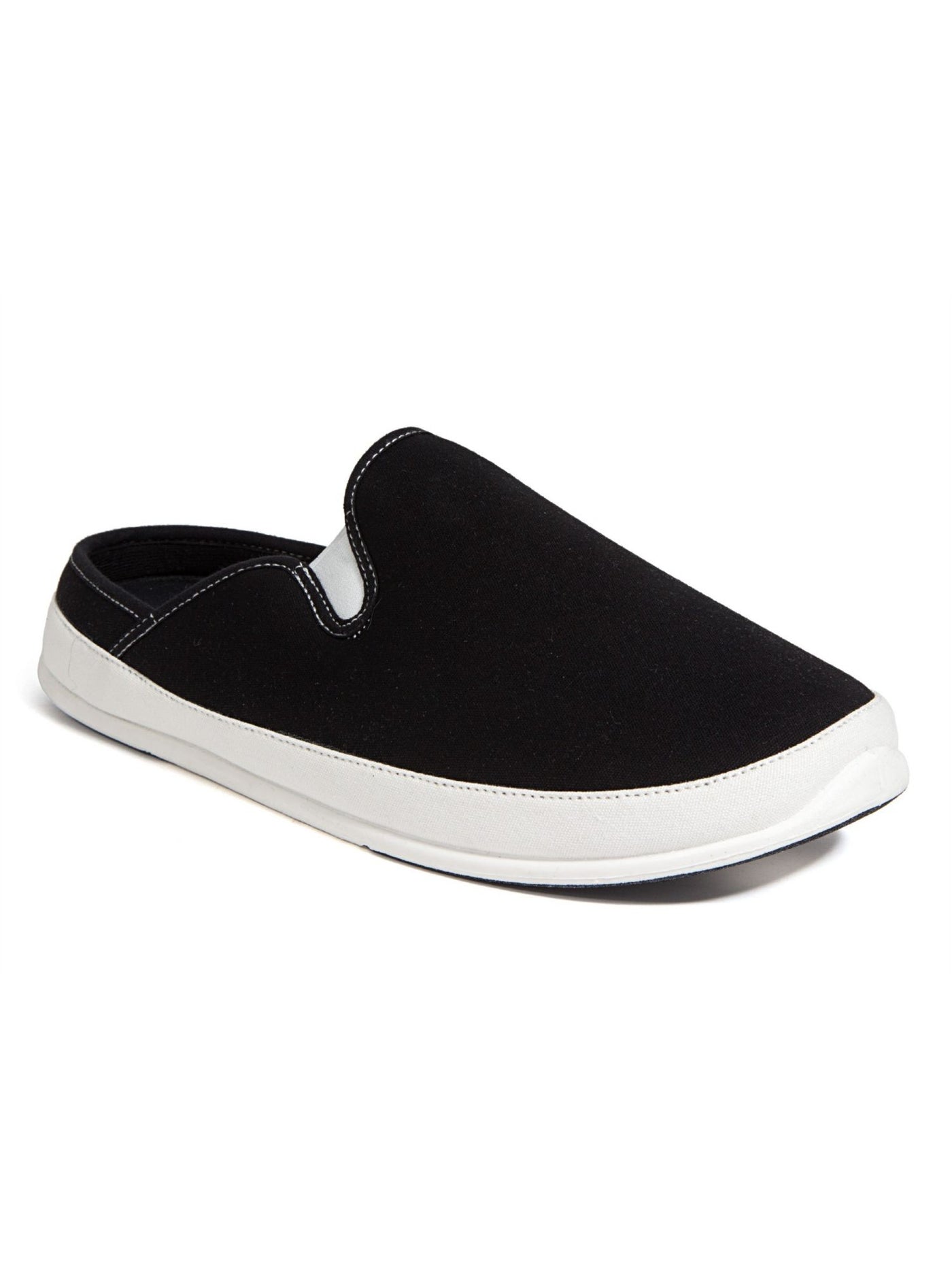 DEER STAGS Mens Black Color Block Removable Insoles Goring Padded Slipperooz Round Toe Slip On Slippers Shoes 9 M