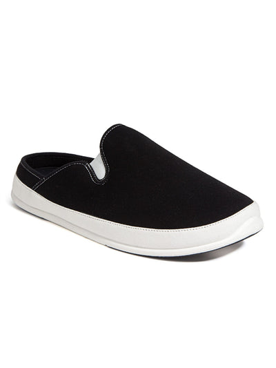 DEER STAGS Mens Black Color Block Removable Insoles Goring Padded Slipperooz Round Toe Slip On Slippers Shoes 9 M