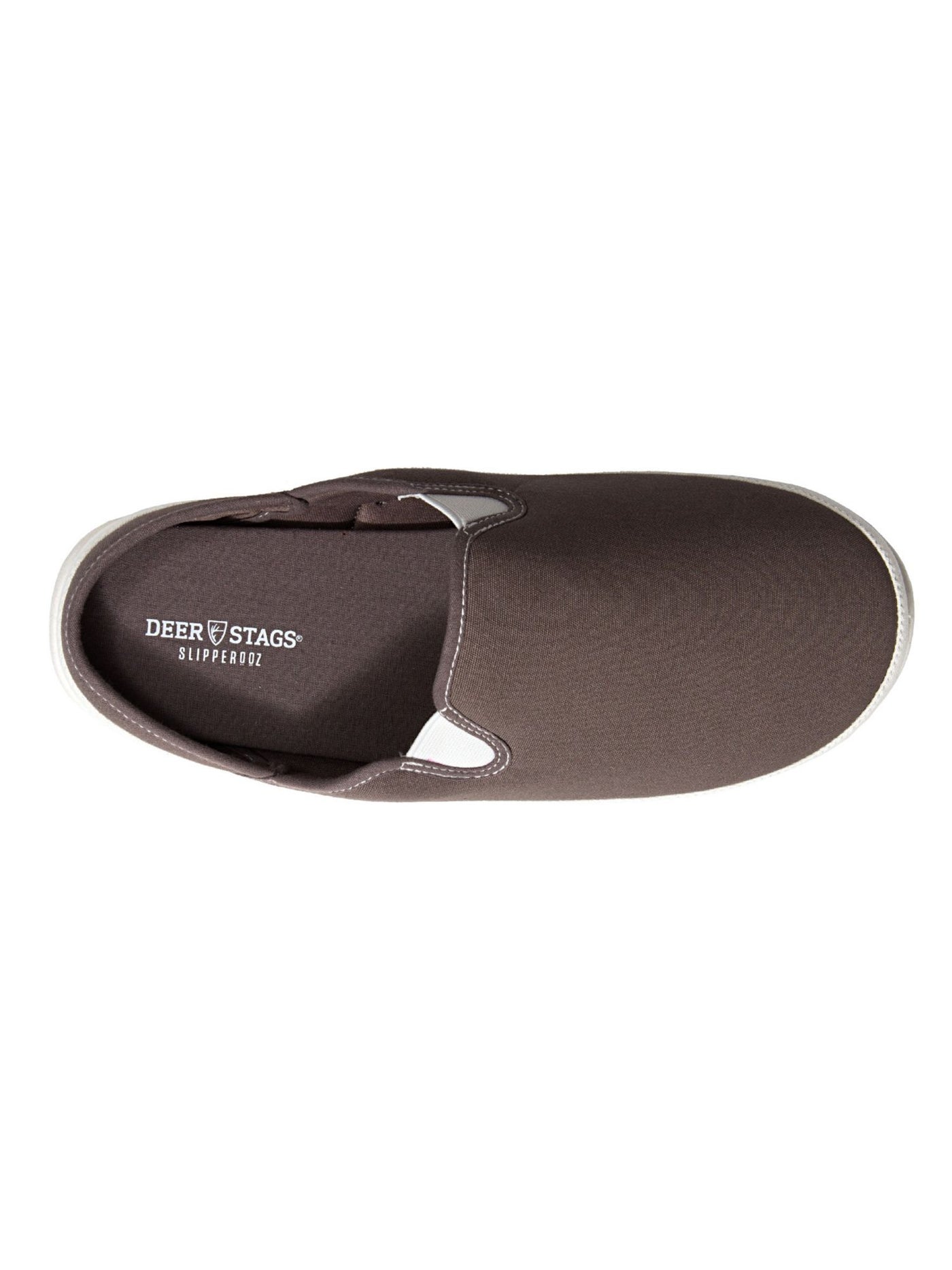 DEER STAGS Mens Gray Color Block Removable Insoles Goring Padded Slipperooz Round Toe Slip On Slippers Shoes 11 M