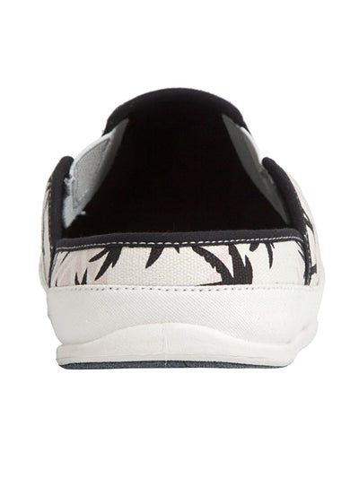 DEER STAGS Mens White Palm Tree Removable Insole Spike Round Toe Slip On Slippers Shoes 7 M