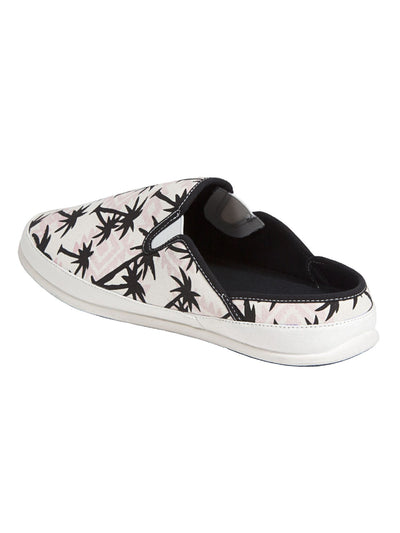 DEER STAGS Mens White Palm Tree Removable Insole Slipperooz Round Toe Slip On Slippers Shoes 10 M