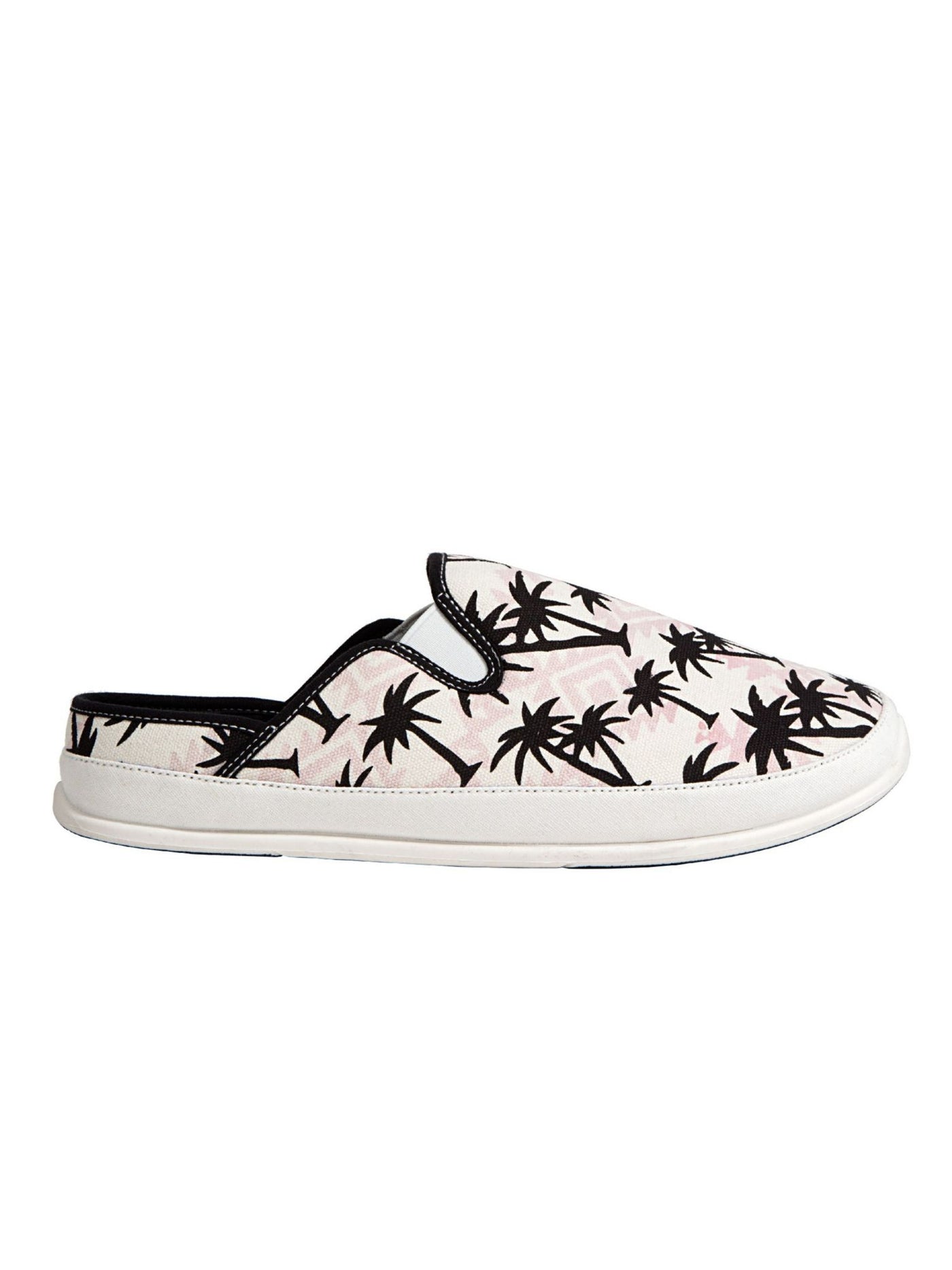 DEER STAGS Mens White Palm Tree Removable Insole Spike Round Toe Slip On Slippers Shoes 7 M