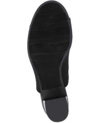 EASY STREET Womens Black Padded Carmella Round Toe Block Heel Slip On Mules M