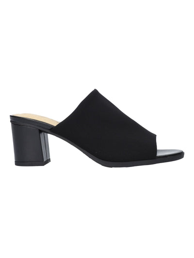 EASY STREET Womens Black Padded Carmella Round Toe Block Heel Slip On Mules 7 M