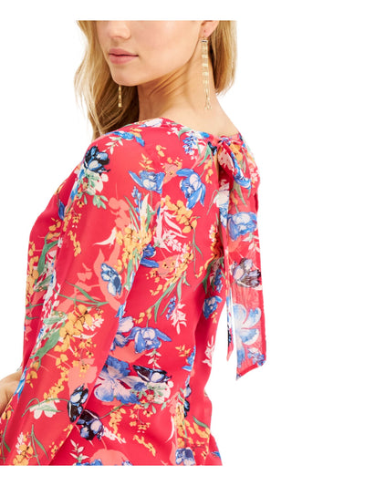 INC Womens Zippered Long Sleeve Tie Back V Neck Mini Party Shift Dress