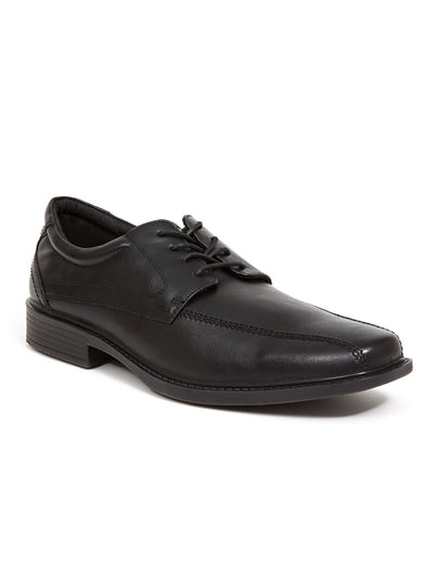 DEER STAGS Mens Black Cushioned Moisture Wicking Galant Round Toe Lace-Up Dress Oxford Shoes 12 M