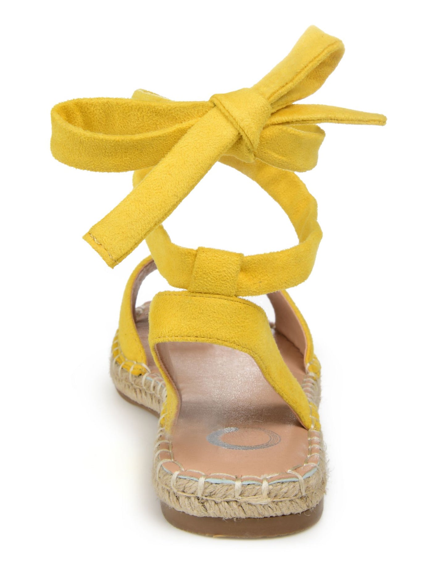 JOURNEE COLLECTION Womens Yellow Ballerina-Inspired Ankle Wrap Padded Emelie Open Toe Lace-Up Espadrille Shoes 7.5