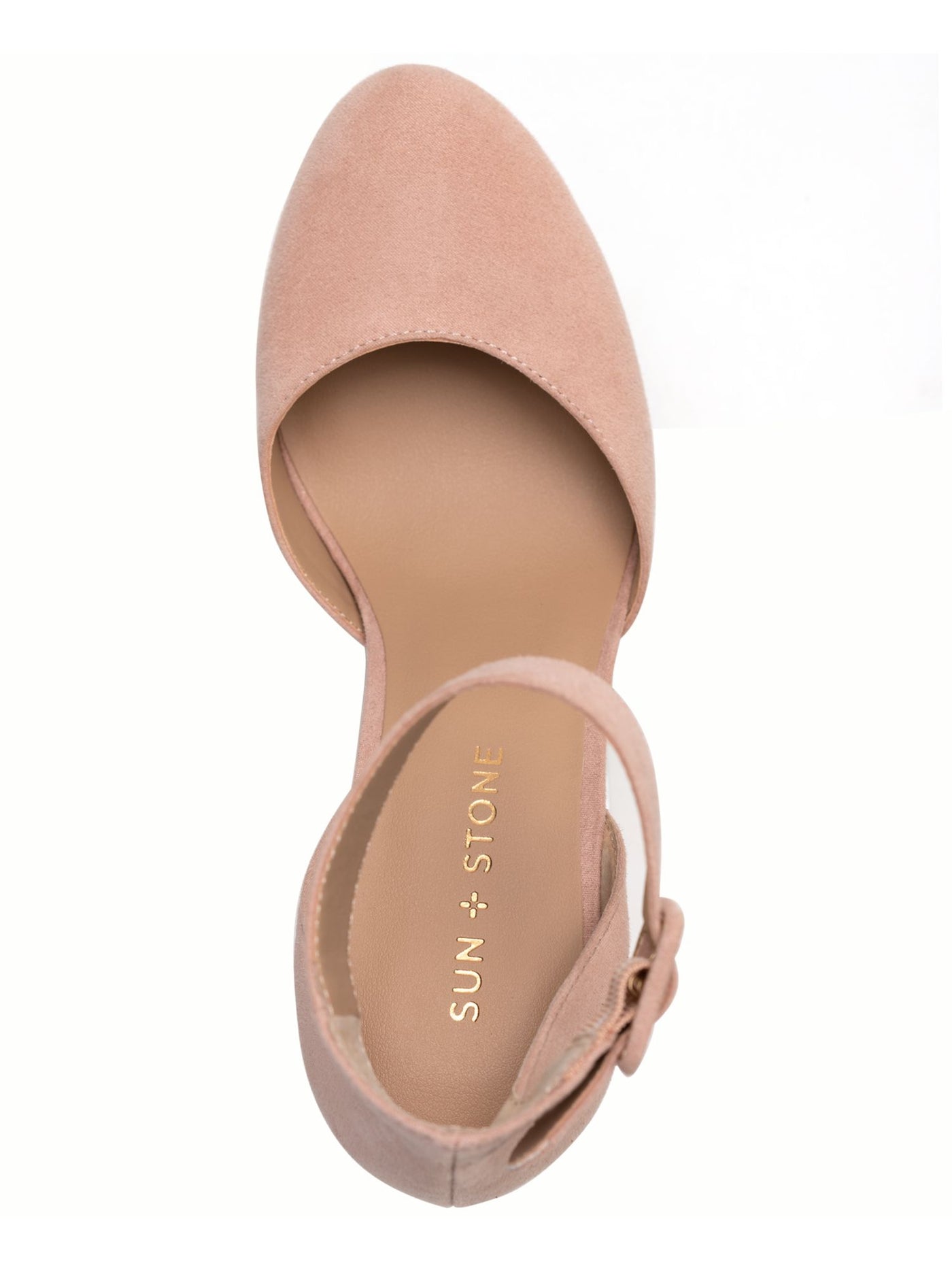 SUN STONE Womens Pink 1" Platform Padded Adjustable Ankle Strap Estrella Round Toe Block Heel Buckle Pumps Shoes 9.5 M