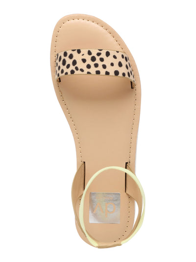 DOLCE VITA Womens Brown Snakeskin 1/2" Platform Ankle Strap Stretch Hilfa Round Toe Wedge Slip On Slingback Sandal 5.5 M