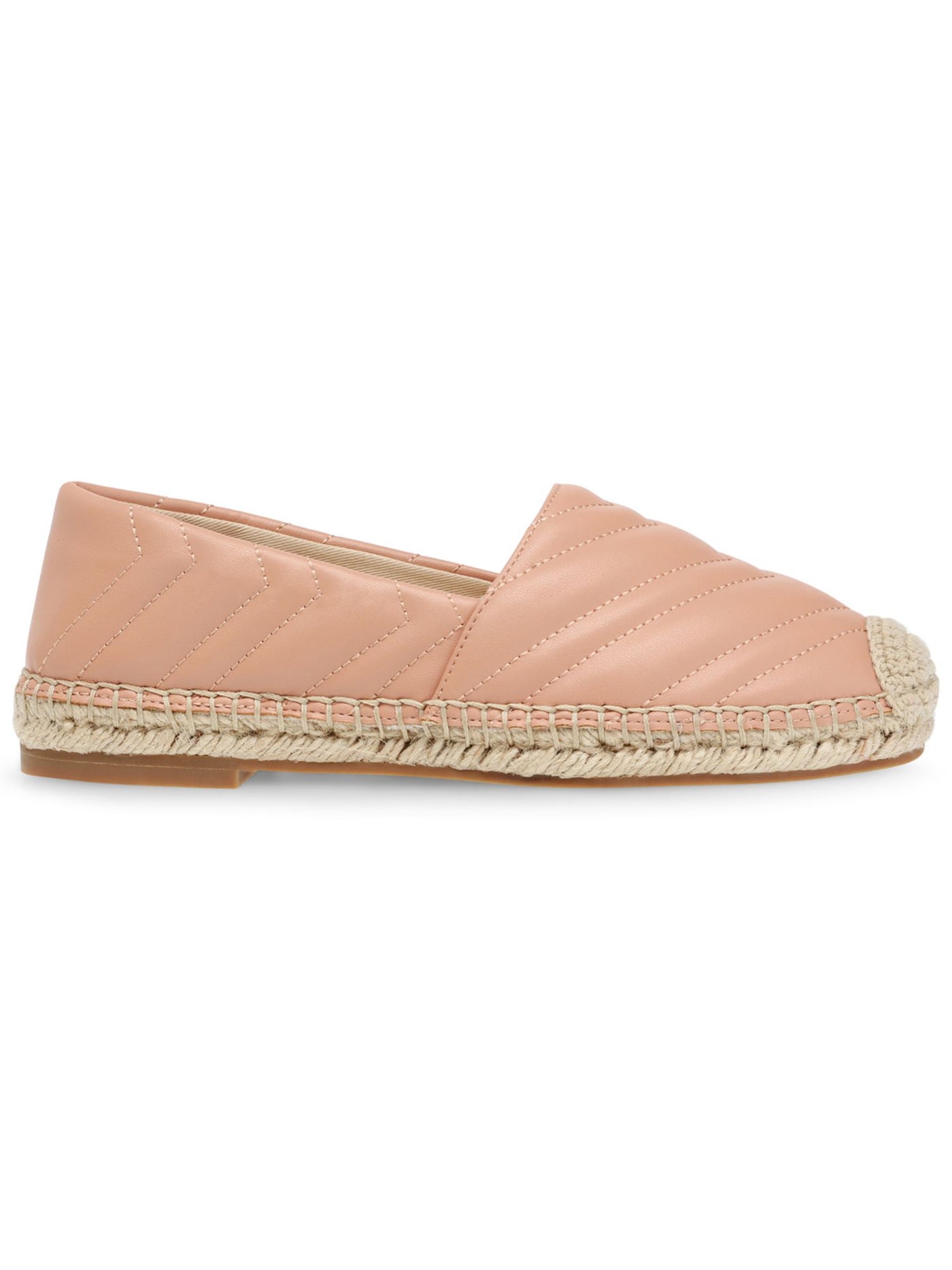 STEVE MADDEN Womens Pink Quilted 1/2" Platform Jute Wrapped Cushioned Comfort Winnow Round Toe Block Heel Slip On Loafers 5.5 M