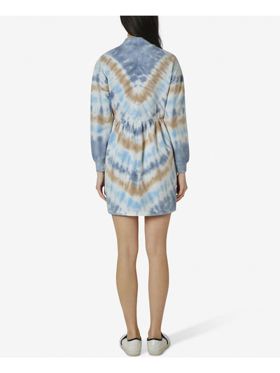 ULTRA FLIRT Womens Light Blue Tie Dye Mini Shift Dress Size: XL