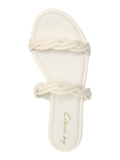 CIRCUS BY SAM EDELMAN Womens Ivory Twisted Straps Cushioned Comfort Cybil Almond Toe Block Heel Slip On Slide Sandals 9 M