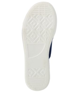 XOXO Womens Navy Comfort Oleen Round Toe Wedge Slip On Slide Sandals Shoes