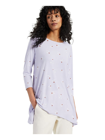 ALFANI Womens 3/4 Sleeve Boat Neck Swing Top