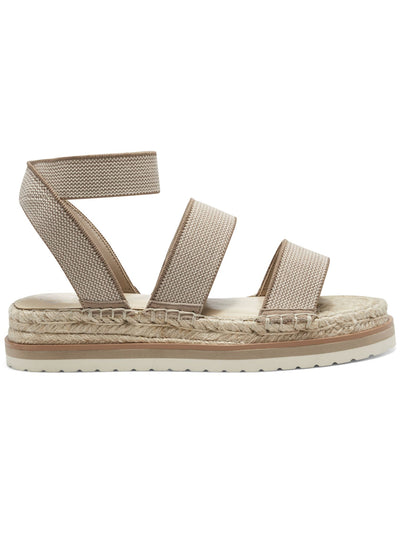 VINCE CAMUTO Womens Beige 1" Platform Espadrille Trim Strappy Comfort Kolindia Round Toe Wedge Slip On Sandals Shoes 9 M