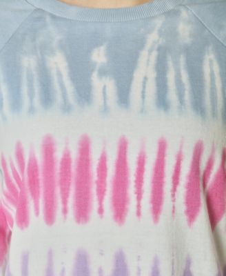 ULTRA FLIRT Womens Tie Dye Long Sleeve Crew Neck Short Shift Dress