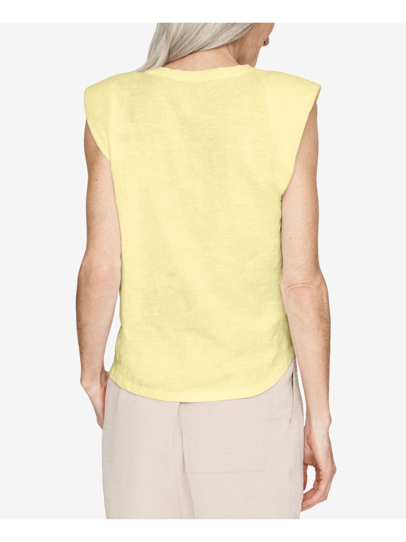 B NEW YORK Womens Yellow Sleeveless Round Neck Tank Top S