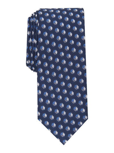 ALFANI Mens Navy Geometric Slim Neck Tie