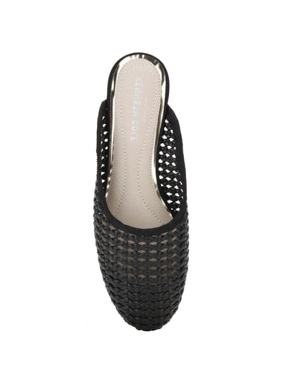 KENNETH COLE NEW YORK Womens Black Woven Cushioned Balance Round Toe Slip On Mules 8.5 M