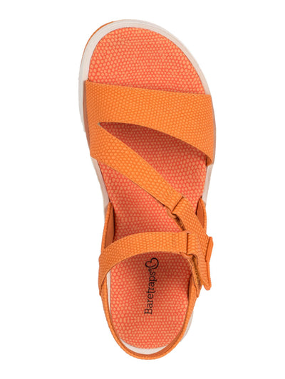 BARETRAPS Womens Orange 1.5 Platform Non-Slip Antimicrobial Strappy Comfort Malyka Round Toe Wedge Sandals Shoes 6.5 M