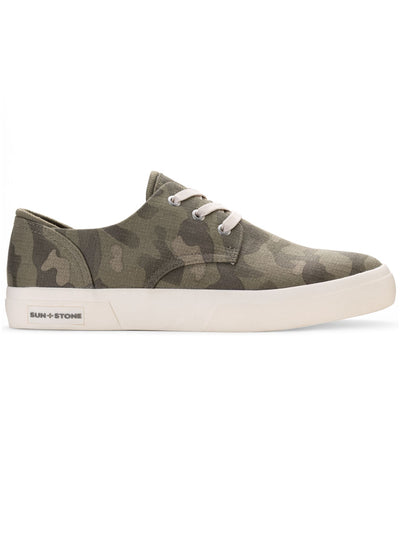 SUN STONE Mens Green Camouflage Cushioned Logo Kiva Round Toe Platform Lace-Up Athletic Sneakers Shoes 13 M