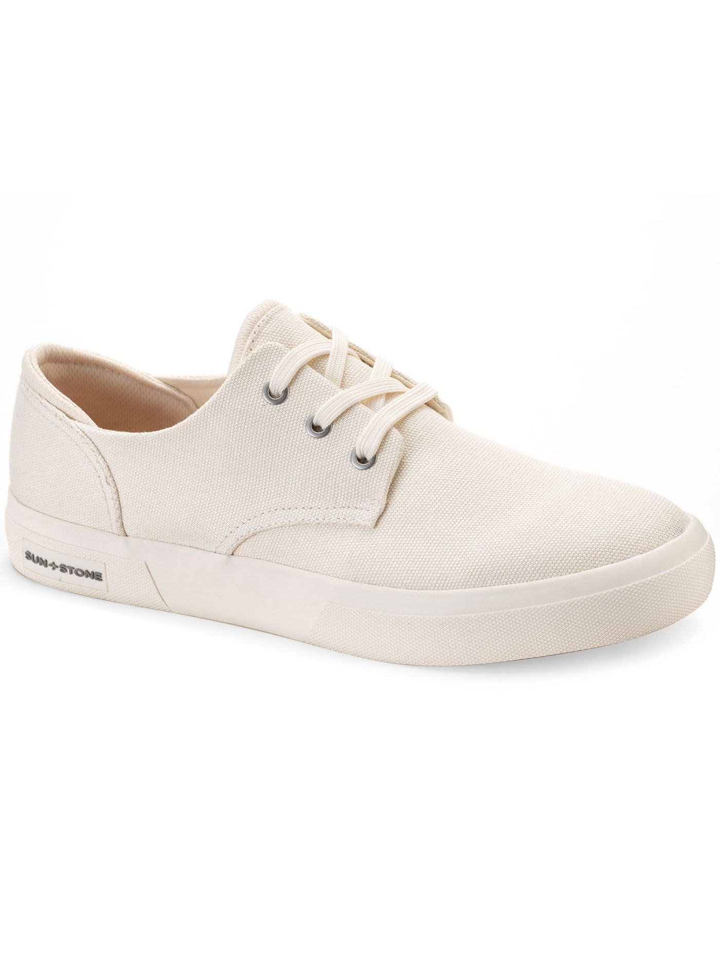 SUN STONE Mens Ivory Cushioned Kiva Round Toe Lace-Up Sneakers Shoes 9 M