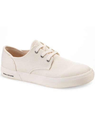 SUN STONE Mens Ivory Cushioned Kiva Round Toe Lace-Up Sneakers Shoes 9 M